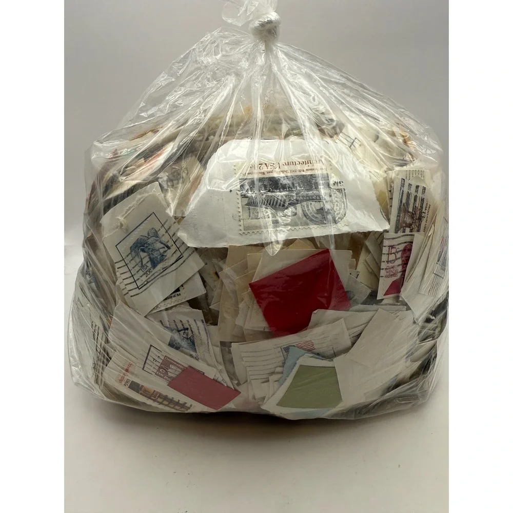 2lb Bulk Lot Used Postage Stamps On Paper Mixed Worldwide US Crafting Collecting